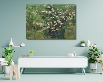 Vincent van Gogh: Rosas (1889) Lienzo decorativo para pared, Póster de rosas, Impresión de alta calidad, Regalo de Van Gogh, Póster de Van Gogh, Lámina de flores de Van Gogh (37)