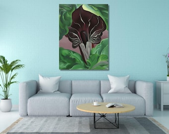 Georgia OKeeffe: Jack in the Pulpit No.2 (1930) Leinwand/moderne Blumenmalerei/abstraktes botanisches Plakat/berühmter Kunstdruck/Blumengeschenk/22