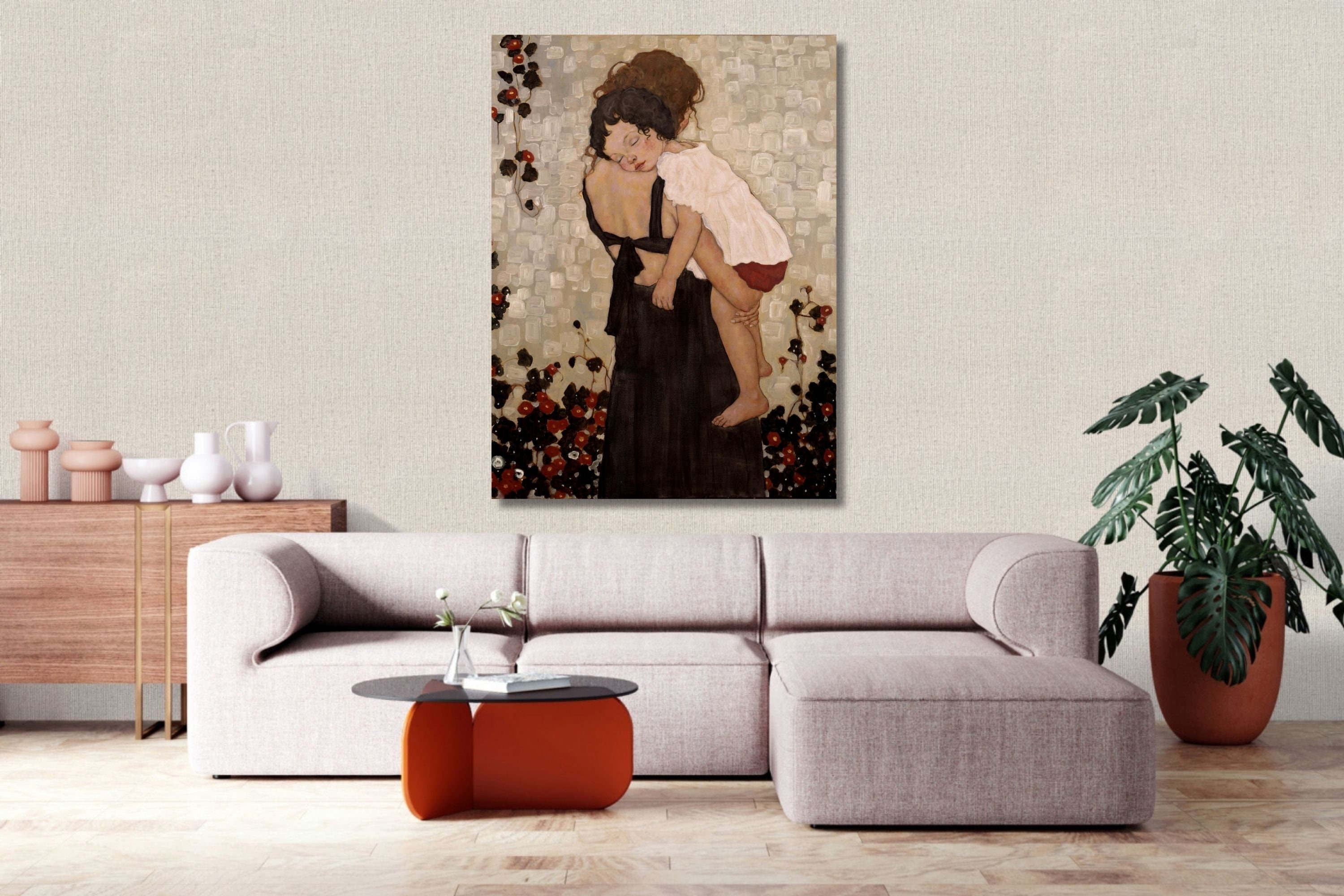 Mutter und Kind Gustav Klimt Leinwand Wandkunst/Berühmte Abstrakte