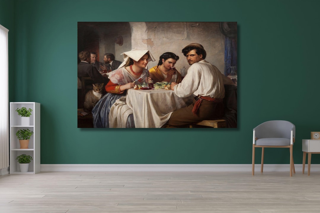 Carl Bloch : in a Roman Osteria (1866) Canvas Art/bloch Painting ...