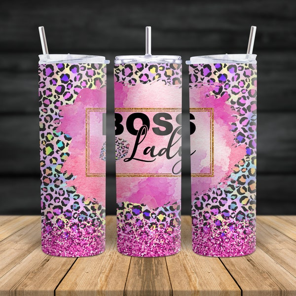 20oz Skinny Tumbler Boss Lady Sublimation Design Template Instant Digital Download. Sarcasm Adult Humor Funny