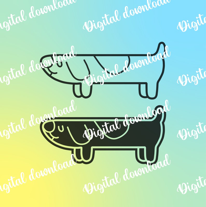 Longdog SVG and PNG Digital Download Long Dog Cut File Two Designs in