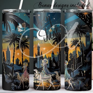 Three Wise Men, Three Kings, Holy Night, Abstract, 20 oz Skinny Tumbler Sublimation Design Digital Download PNG DIGITAL ONLY.