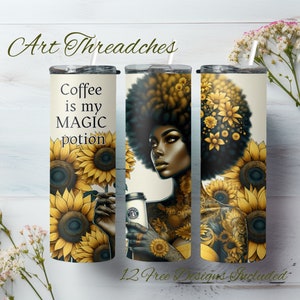 Affermazioni quotidiane Snarky Tumbler Wrap da 20 once, Modelli di design a sublimazione PNG, Divertenti download Png tumbler, Girasole occidentale, Amante del caffè