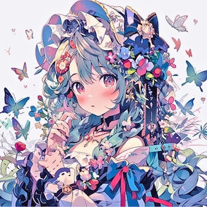 Anime Girl PNG Design, Png file, clipart, AI Digital Art, Hyper-Detailed Fantasy, Anime Style