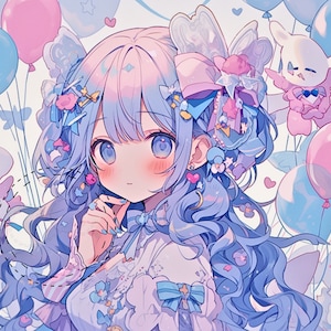 Anime Girl PNG Design, Png file, clipart, AI Digital Art, Hyper-Detailed Fantasy, Anime Style