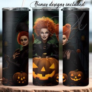 3 Witches Sisters, 20 oz Skinny Tumbler Sublimation Design Digital Download, Halloween, Pumpkins, PNG DIGITAL ONLY,