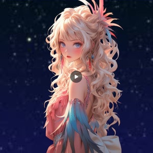 Anime Girl, Animated Version, MP4 file, AI Digital Art, Hyper-Detailed Fantasy, Anime Style