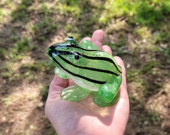 Glass Frog Decor - Vintage Glass Art