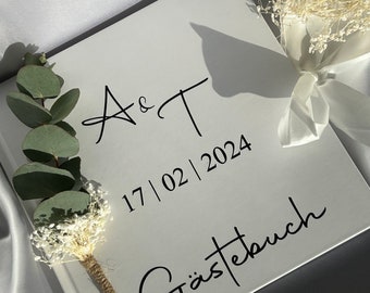 Gästebuch/personalisiert/Edel/Hochzeit/Standesamt/Verlobung/blanko Gästebuch