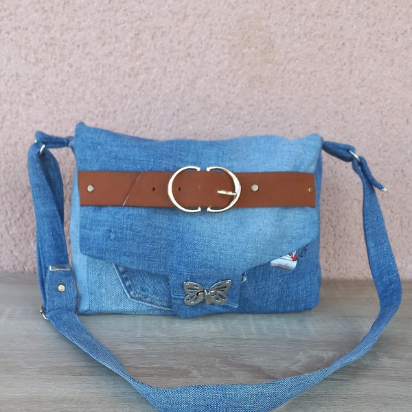 Sac en jean ceinture et boucle Papillon