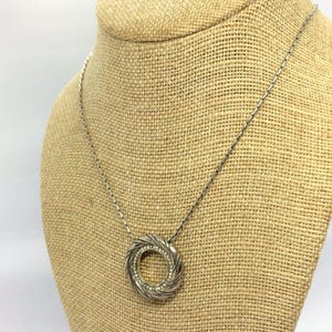 VINTAGE BRIGHTON Necklace Earrings Set Hammered Gold Disc Rhinestone Pendant image 5
