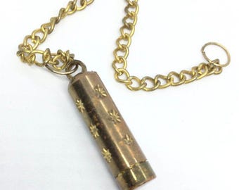 FLACON VINTAGE LAITON Pendentif Charme Bouteille Poison Capsule Châtelaine Style Antique