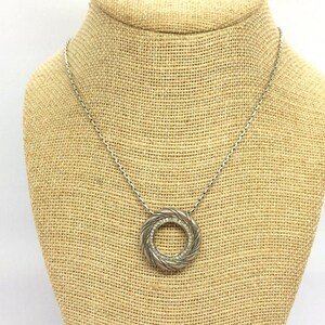 VINTAGE BRIGHTON Necklace Earrings Set Hammered Gold Disc Rhinestone Pendant image 3