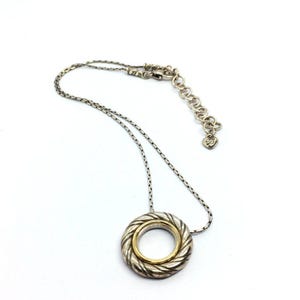 VINTAGE BRIGHTON Necklace Earrings Set Hammered Gold Disc Rhinestone Pendant image 10