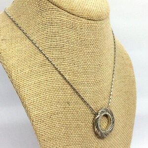 VINTAGE BRIGHTON Necklace Earrings Set Hammered Gold Disc Rhinestone Pendant image 4