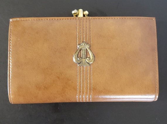 Vintage Baronet leather and metal clutch - image 1