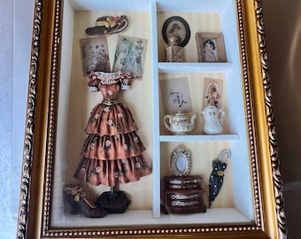 Arister Gifts Victorian Fashion Dress and Accessories Frame Shadow Box 802702