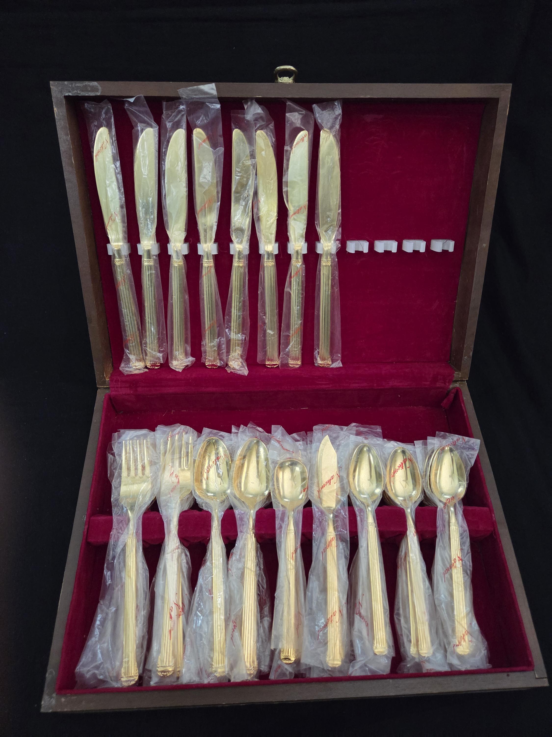 Japan National Stainless Gold Flatware - Etsy