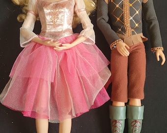 Vtg Barbie Dancing Princesses GENEVIEVE Doll 1999(14&quot;) & Prince Derek 1999 (13&quot;)