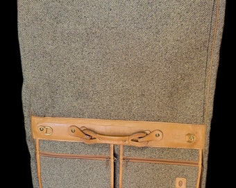 Vintage Hartmann Tweed Belting Leather 24x48 inch Garment Bag Luggage Suitcase