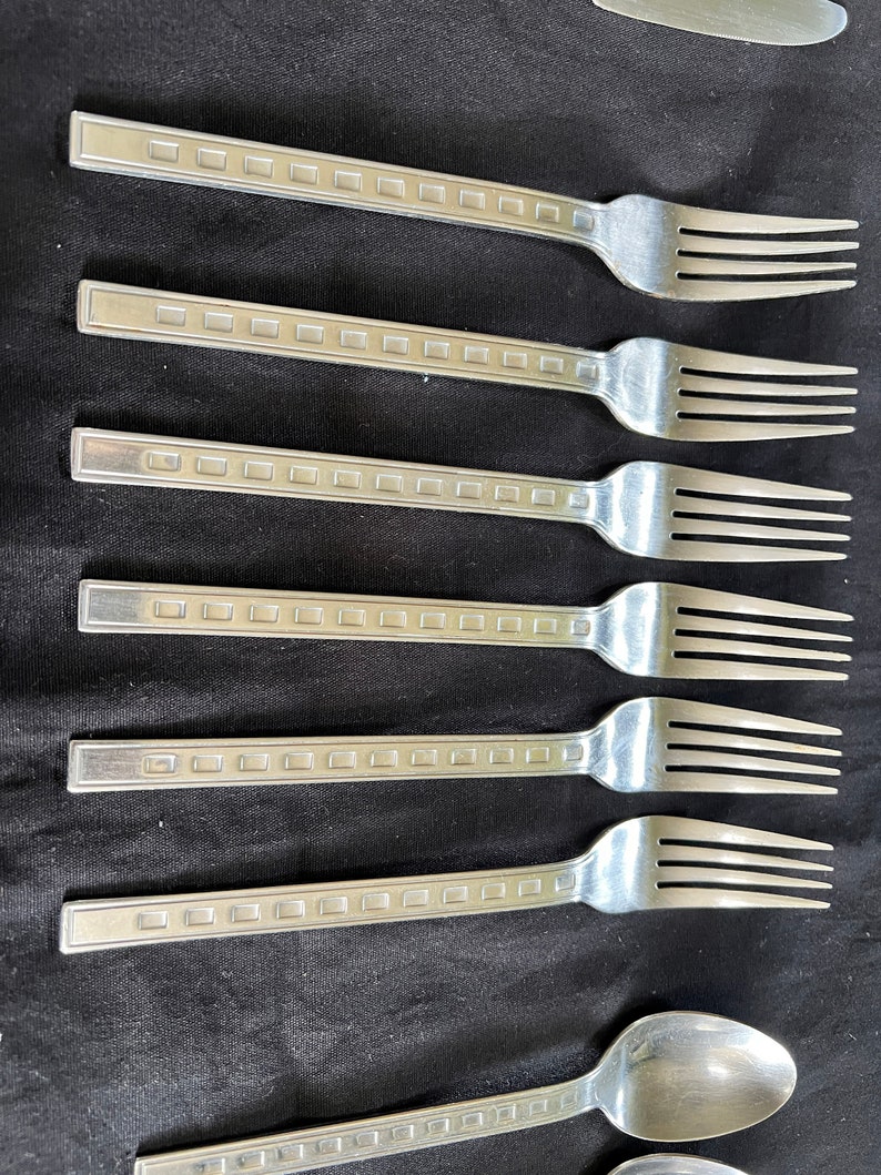 Cambridge Stainless Steel Korea Flatware Set of 35 Etsy