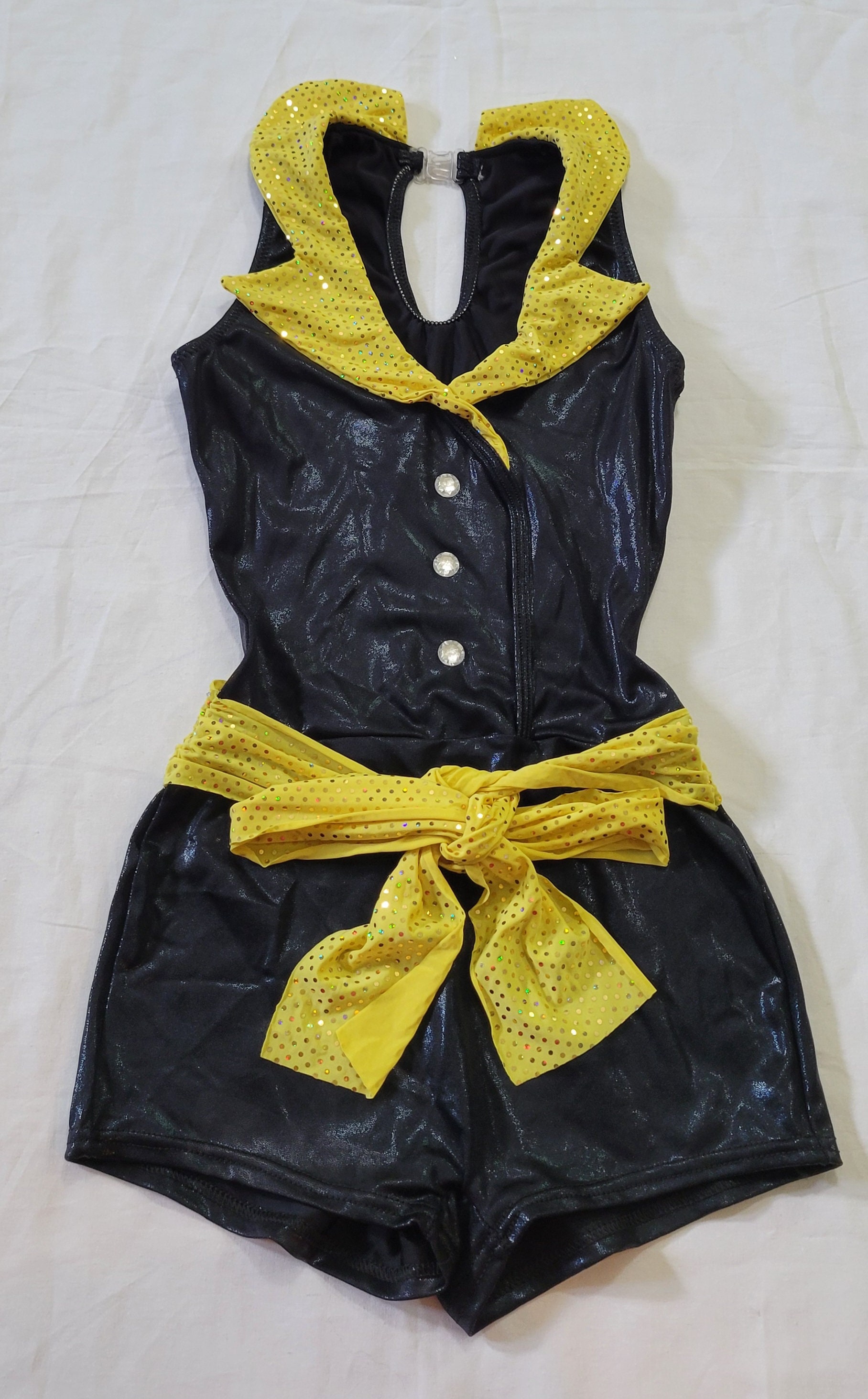 vtg Curtain Call Dance Costume Adult Small Black And Yellow Beautiful..