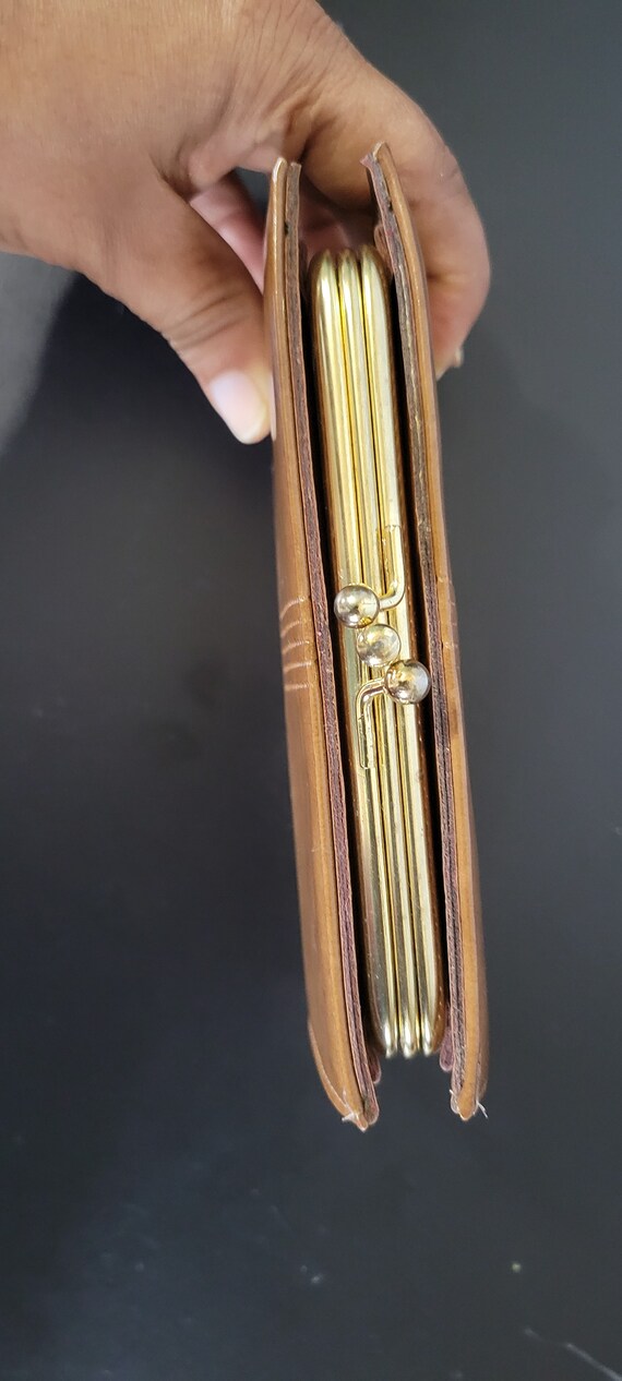 Vintage Baronet leather and metal clutch - image 2