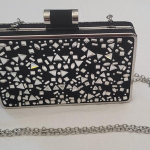 INC International Concepts Lorenn Black Crystal Clutch Size 7&quot;X4.5&quot;X1.75&quot;
