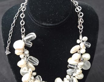 RETIRED SILPADA Effervescence Necklace Sterling Silver 925 Pearls Quartz  20"