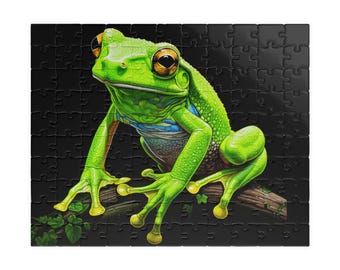 Rompecabezas de 110 piezas: Rana arborícola verde / Animal de la naturaleza
