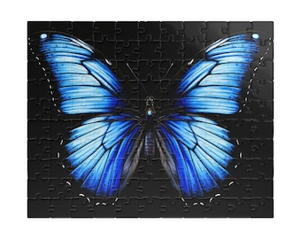 Rompecabezas de 110 piezas Mariposa azul / Insecto vibrante