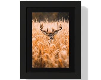 Venado cola blanca enmarcado, ropa de cama, póster vertical