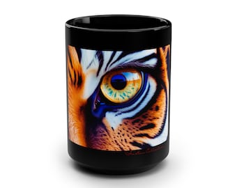 Tiger Eye Mug, Coffee Cup for Animal Lovers, Gift for Wildlife Enthusiasts, Unique Kitchen Decor, Perfect for Birthdays lion animal