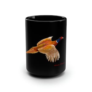 Pheasant Black Mug: Upland Bird Hunting Gift (15oz)
