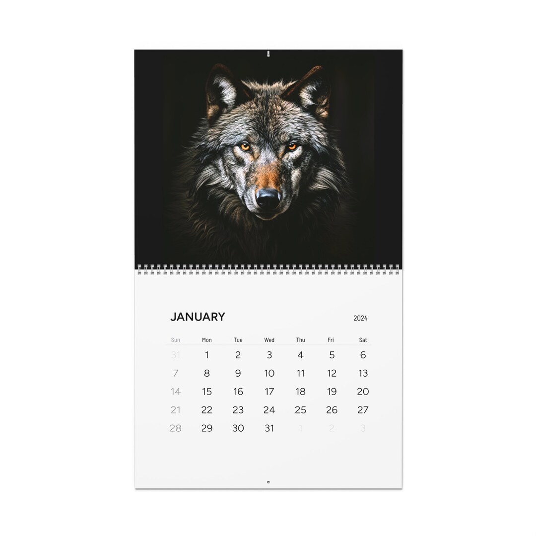 Wall Calendars Wolf Wolves 2024 Wildlife Calendar Animals Mammals Etsy