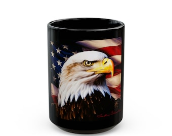 Mug Patriotic Eagle Mug - American Flag Coffee Cup Ideal for Veterans Day Fourth of July  Gifts for Him or Her Ideal for Home Decor USA