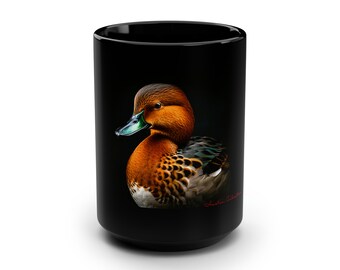 Duck Cup Cinnamon Teal Duck Coffee Mug Christmas Gift Mug Cinnamon Teal Duck Black Mug gift her 15oz Duck Unlimited Gift Him Her Duck hunter