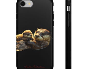 Phone Case, Cute Otter Design, Tough Cases for Animal Lovers, Gift for Mom and Kids, Birthday and Holiday Present, wildlife aquatic adorable
