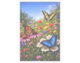 Butterfly Meadow Kiss-Cut Stickers | Wildflowers, Monarch, Swallowtail, Blue Morpho