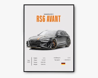 Audi RS6 Poster, Mansory Poster, Supercar Wall Art, Car Poster for Boy  Bedroom, Luxury Car Wall Art, Wall Art Digital Art Print.