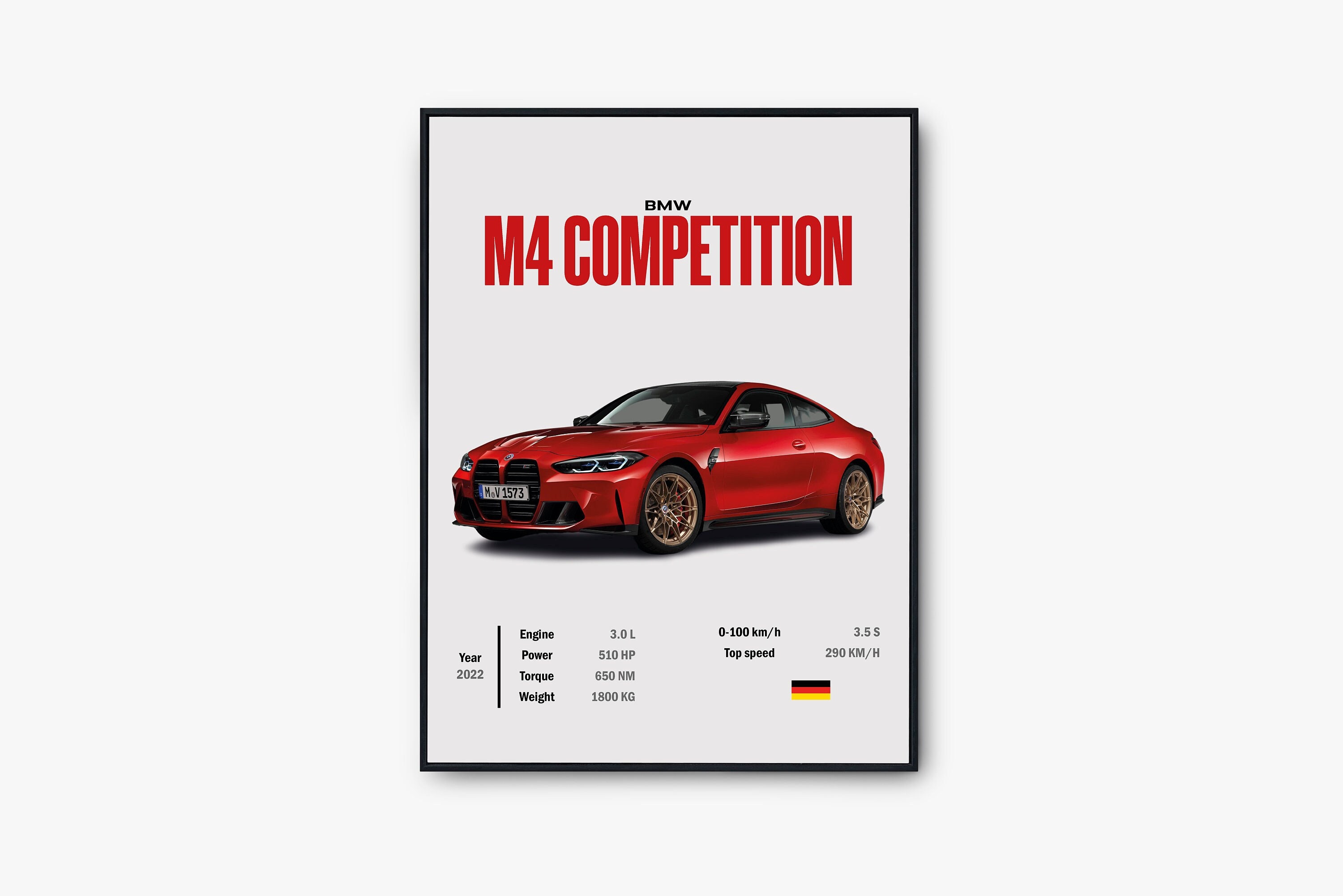 BMW M4 Competition Poster, Bmw M4 Competition, Bmw M4, Supercar Wall 