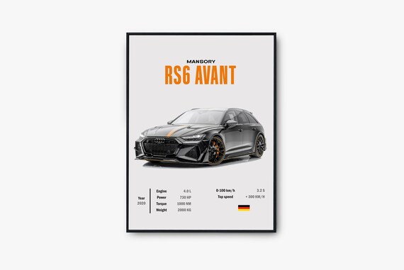 Audi RS6 Poster, Mansory Poster, Supercar Wall Art, Car Poster for Boy  Bedroom, Luxury Car Wall Art, Wall Art Digital Art Print. -  UK