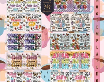 3D Puffy Christian Mug Wrap 11oz Sublimation Design: Retro Faith (PNG)
