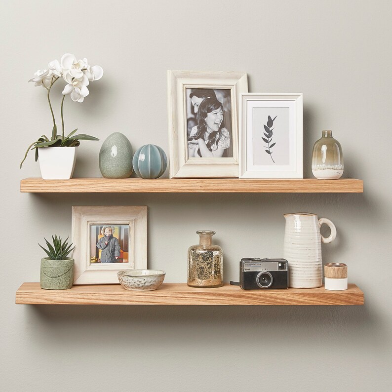 Rustic Oak Floating Shelves oak Shelving for Kitchen Etsy