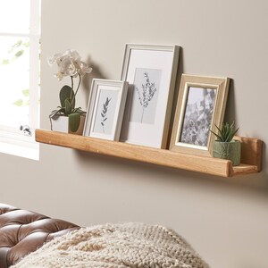 Picture Ledge Shelf , Oak Floating Shelf , Wooden Picture Shelf