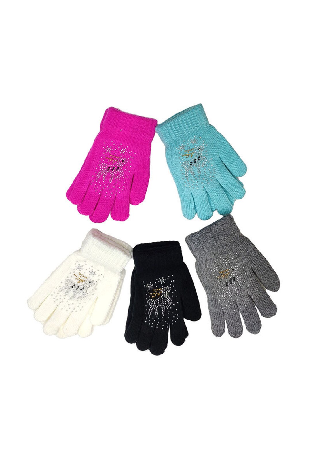 Children's Glove Rhinestone Pattern Soft Comfortable Etsy UK