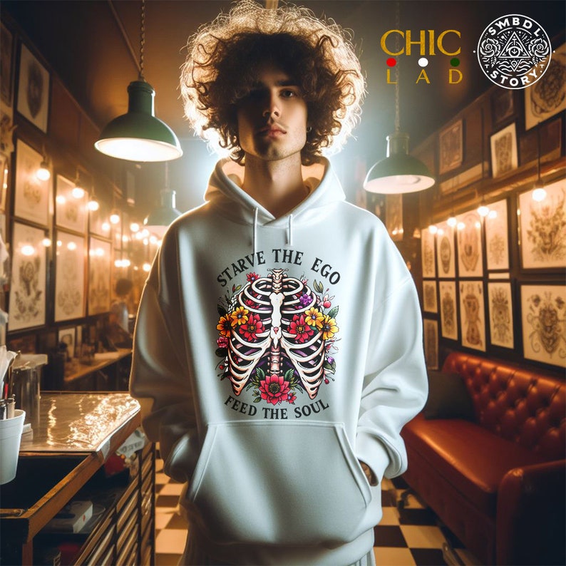 Floral Rib Cage Hoodie Soulful Streetwear Blossom Etsy