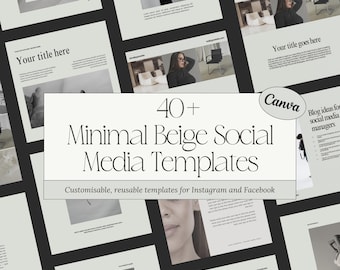 Beige Social Media Templates | Minimalist Canva Templates