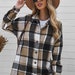 Double Take Drawstring Plaid Long Sleeve Hooded Shacket